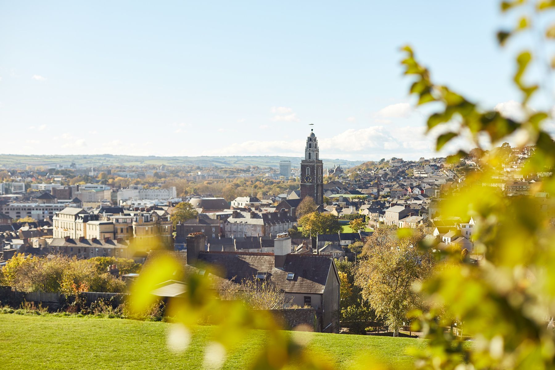 Cork City and Shandon Church viewed from above